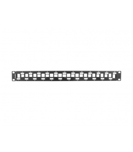 PATCH PANEL LANBERG 24PUERTOS 1U RACK 19 ESCALONADO ORGANIZADOR MOD KEYSTONE BK