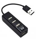 Ewent ew1123 mini-hub usb 4 puertos negro
