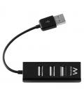 Ewent ew1123 mini-hub usb 4 puertos negro