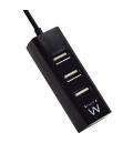 Ewent ew1123 mini-hub usb 4 puertos negro