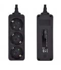 Ewent ew3959 regleta 3 tomas negro