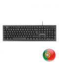 Tacens Anima AK0PT - Teclado Profesional de membrana, ecológico,layout portugués, negro