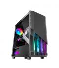 Mars Gaming MC-X2, Caja PC Gaming ATX, Frontal Acero FRGB, 2 Ventiladores 12cm FRGB, Ventana Lateral Completa, Negro