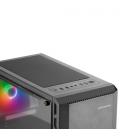 Mars Gaming MC-X2, Caja PC Gaming ATX, Frontal Acero FRGB, 2 Ventiladores 12cm FRGB, Ventana Lateral Completa, Negro