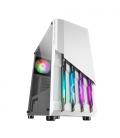 Mars Gaming MC-X2, Caja PC Gaming ATX, Frontal Acero FRGB, 2 Ventiladores 12cm FRGB, Ventana Lateral Completa, Blanco