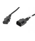 Cable alargador lanberg alimentacion cpu iec320 c13 h - iec320 c14 m vde 5m