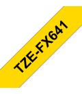 Cinta laminada brother tzefx641 texto negro sobre fondo amarillo