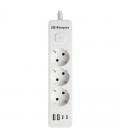 Regleta con interruptor orbegozo en 3100/ 3 tomas de corriente/ 2 usb/ 2 usb tipo-c/ cable 1.4m/ blanca