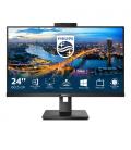 Monitor profesional philips 242b1h 23.8'/ full hd/ webcam/ multimedia/ regulable en altura/ negro