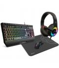 Pack gaming krom kenya/ teclado rgb + ratón óptico + alfombrilla + auriculares