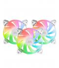 Pack 3 ventiladores mars gaming mf-3a/ 12cm/ argb/ blanco