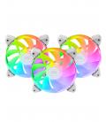 Pack 3 ventiladores invertidos mars gaming mf-3ar/ 12cm/ argb/ blanco