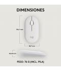 Ratón inalámbrico logitech pebble 2 m350s/ hasta 1000 dpi/ blanco