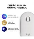 Ratón inalámbrico logitech pebble 2 m350s/ hasta 1000 dpi/ blanco