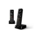 Teléfono inalámbrico philips d4702b/34/ pack duo/ negro