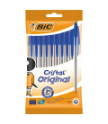 Bolígrafos de tinta de aceite bic cristal original 516352/ 10 unidades/ azules