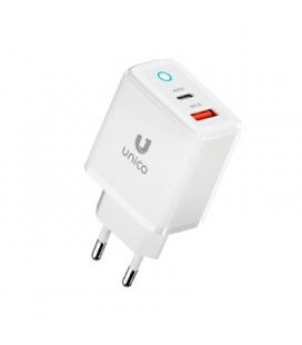 CARGADOR UNICO DUAL 45W USB A + USB-C BLANCO