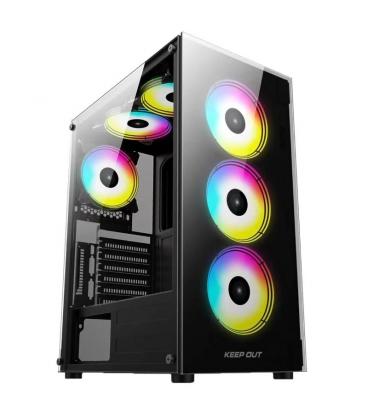 Keep out caja atx xc-210 glass black usb3.0