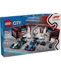 Lego city formula 1 garaje con coche mercedes - amg y alpine