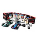 Lego city formula 1 garaje con coche mercedes - amg y alpine