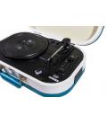 Trevi TT 1020 BT Tocadiscos de tracción directa Azul, Blanco Semiautomático