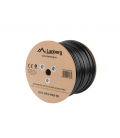 BOBINA CABLE RED LANBERG EXTERIOR UTP RJ45 CAT.5E SOLIDO CU AWG24 305M NEGRO FLU
