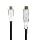 AISENS Cable HDMI V2.0 AOC Desmontable Premium Alta Velocidad / HEC 4k@60Hz 4:4:4 18Gbps, A/M-D/A/M, Negro, 20m