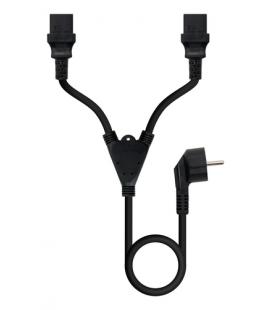 Cable alimentación nanocable 10.22.0100-l300/ schuko macho - 2 x c13 hembra/ 3m/ negro