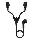 Cable alimentación nanocable 10.22.0100-l300/ schuko macho - 2 x c13 hembra/ 3m/ negro