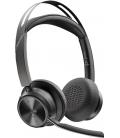 Auriculares poly voyager focus 2 usb - c - c con certificación microsoft teams + adaptador usb - c - a + base de carga
