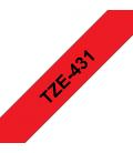 Cinta laminada brother tze431 12mm x 8m rojo - negro