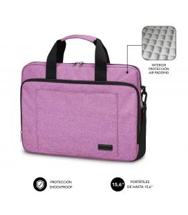 Maletín subblim air padding laptop bag para portátiles hasta 15.6'/ rosa