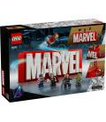 Lego marvel logotipo y figuras