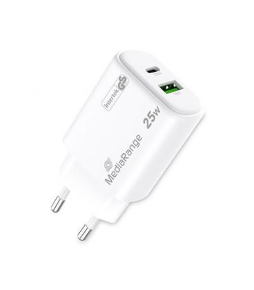 CARGADOR MEDIARANGE DUAL USB-A Y USB-C 25W