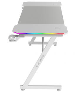 Mars Gaming MGD-X140RGB, Mesa Gaming Ergonómica, Iluminación ARGB con Mando, Fibra de Carbono, Alfombrilla XXL, Soporte Auricula