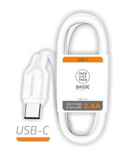 Cable usb tipo-c tech one tech tec2903/ usb tipo-c macho - usb macho/ 1m/ blanco