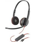 Auriculares poly blackwire 3220 estéreo usb - c + adaptador usb - c - a (paquete)
