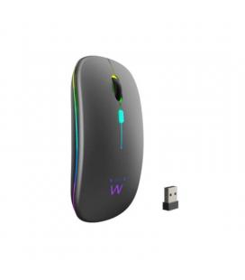 Ewent ratón inalámbrico recarg. dual bt/wifi, rgb