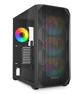 CAJA GAMING SHARKOON AK3 RGB ATX NEGRO 3XVENT 120MM 2XUSB SN FUENTE