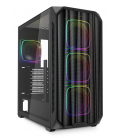 CAJA GAMING SHARKOON AK5M RGB ATX NEGRO 3XVENT 120MM 2XUSB SN FUENTE