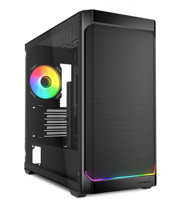 CAJA GAMING SHARKOON VK2 RGB ATX NEGRO 3XVENT 120MM 2XUSB SN FUENTE