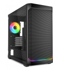 CAJA GAMING SHARKOON VK2 RGB ATX NEGRO 3XVENT 120MM 2XUSB SN FUENTE