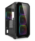 CAJA GAMING SHARKOON AK5G RGB ATX NEGRO 4XVENT 120MM 3XUSB SN FUENTE