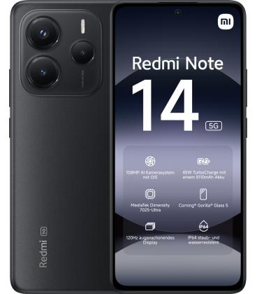 Smartphone xiaomi redmi note 14 8gb/ 256gb/ 6.67'/ 5g/ negro