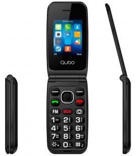 Teléfono móvil qubo neon2w-sos para personas mayores/ negro/ incluye base de carga