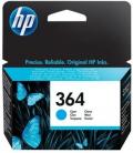 Cartucho tinta hp 364 cb318ee cian 3ml d5460 - b8550 - c6380 - c5380