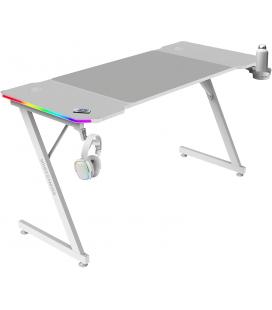 Mars Gaming MGD-X140RGB Mesa Ergonómica ARGB Mando Alfombrilla XXL Soportes Externos 140x60cm Blanco