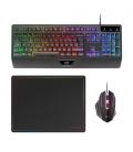 Pack gaming mars gaming mcp124/ teclado h-mech + ratón óptico + alfombrilla/ negro