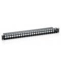 Patch panel equip vacio cat.6 24 puertos keystone 1u