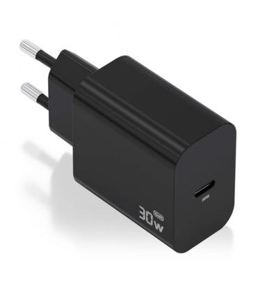Cargador de pared gan aisens a110-0941/ 1xusb tipo-c/ 30w/ negro